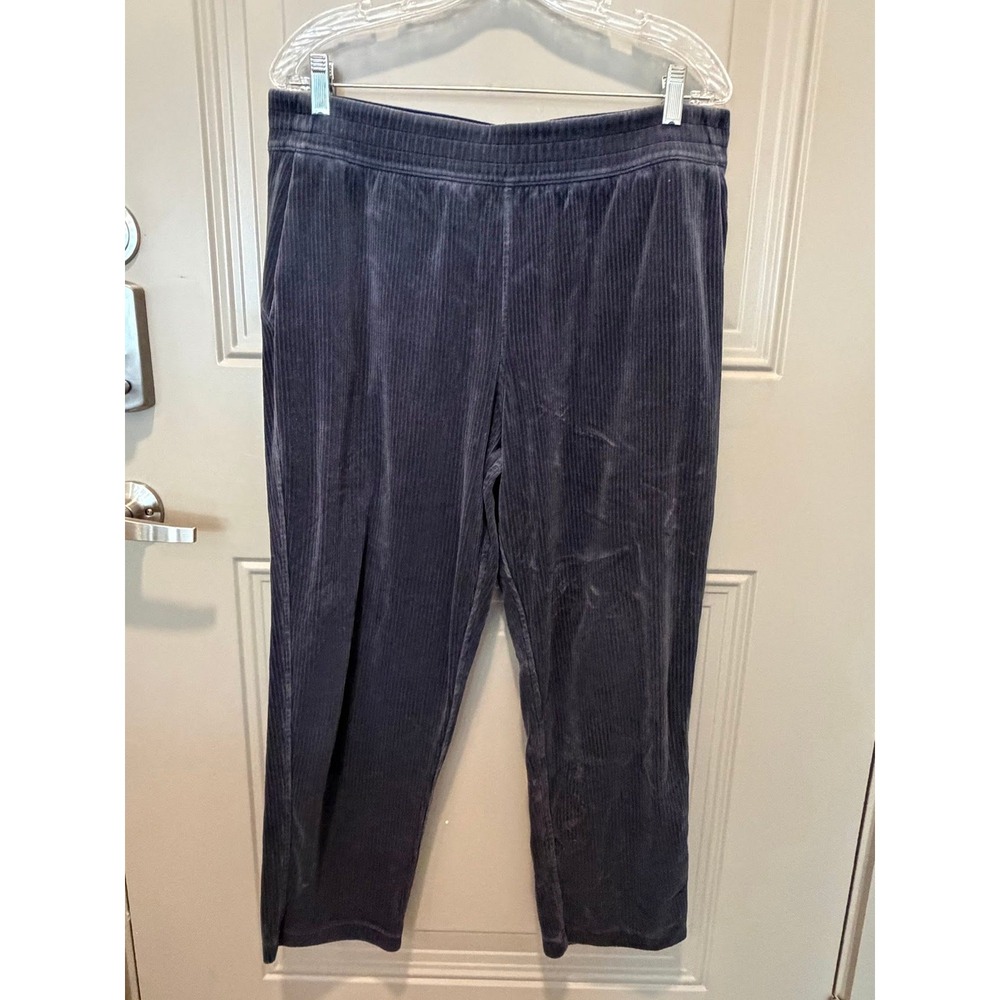 Lululemon‎ Scuba Wide Leg Pant Velvet Cord Navy Blue Size 12